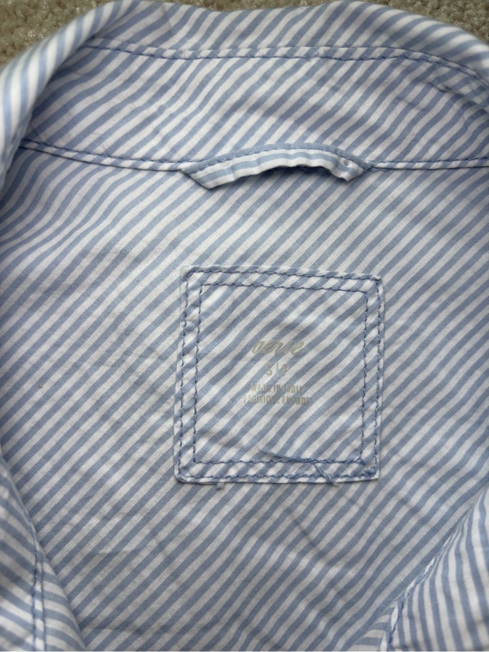 aerie Light Blue Striped Button-Down size small - Picture 5 of 10
